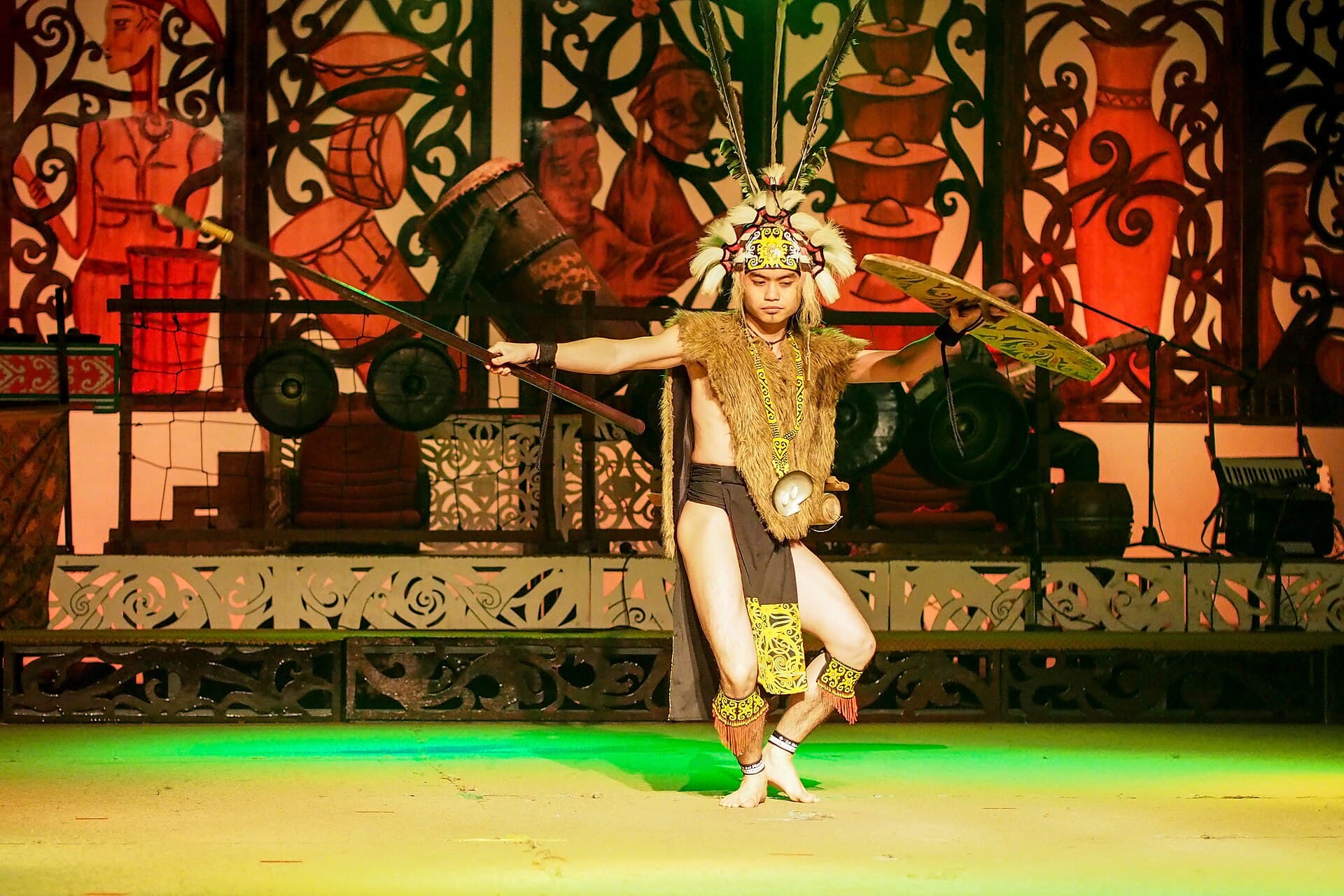 An Iban ngajat dance performance