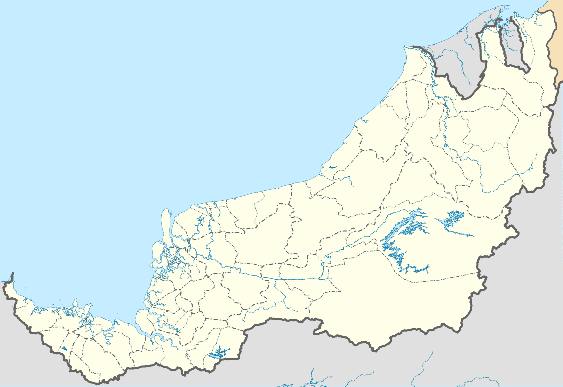 Map of Sarawak showing the location of Kuching Waterfront