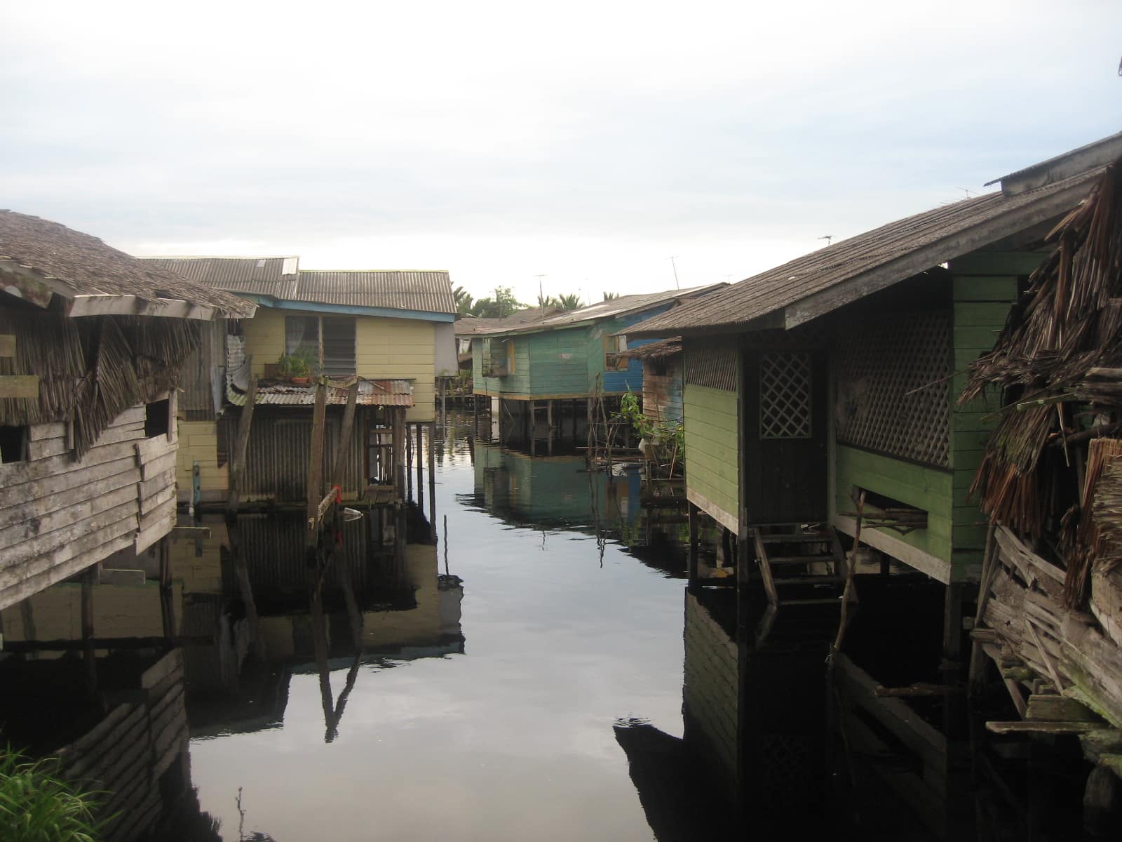 Seasonal flood at Kampung Tian, Matu, Sarawak, Malaysia. Kampung Tian is one of the largest populated villages in Matu District. Plank walk and bridges are built in the village at minimum height of 4 feet. This is to overcome seasonal flood which sometimes rised from 2 feet to 5 feet. According to g