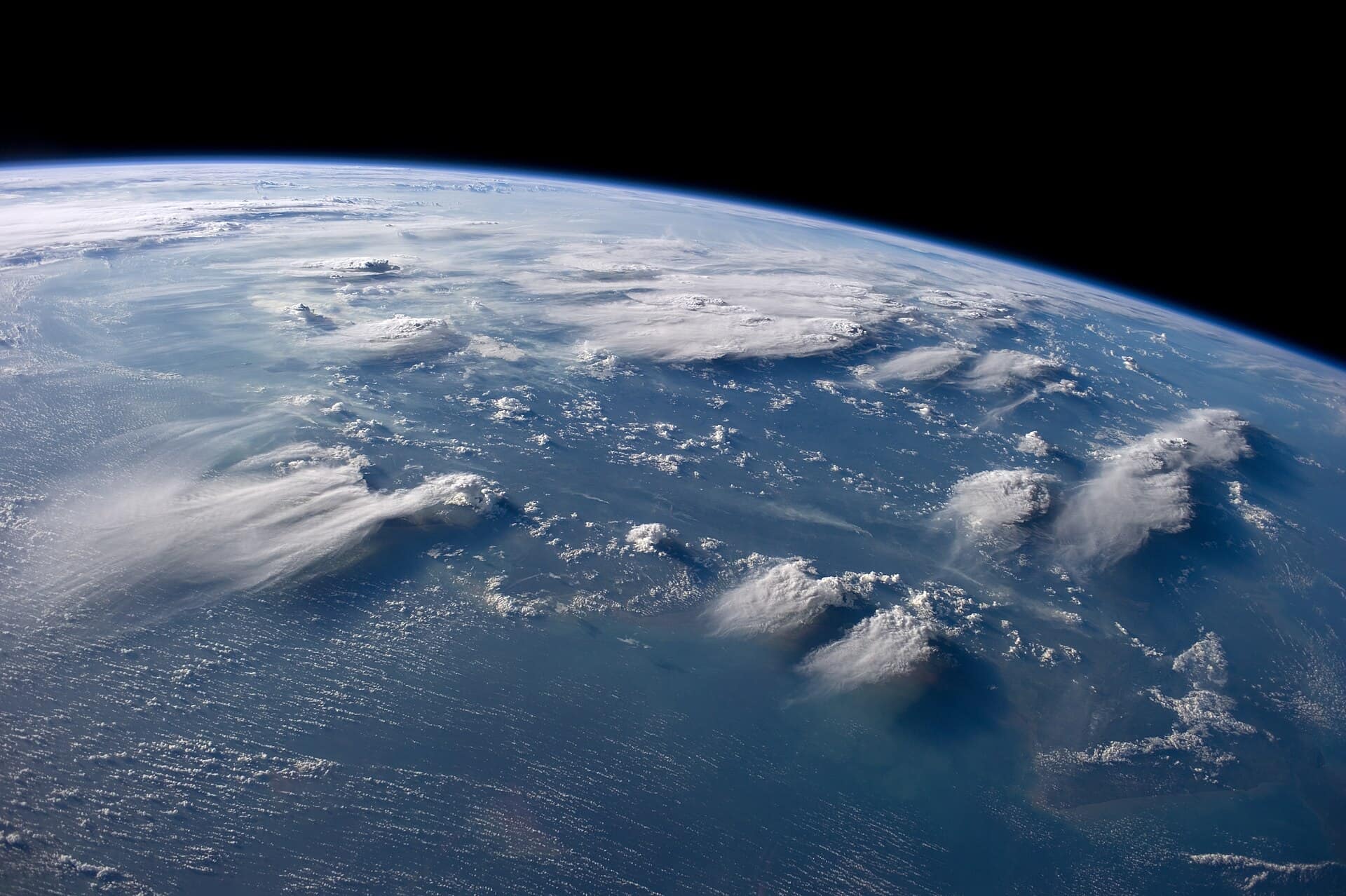 Thunderheads near Borneo , Indonesia are featured in this image photographed by an Expedition 40 crew member on the International Space Station. Crews aboard the International Space Station (ISS) have recently focused their cameras on panoramic views of clouds. Many of the photographs have been take