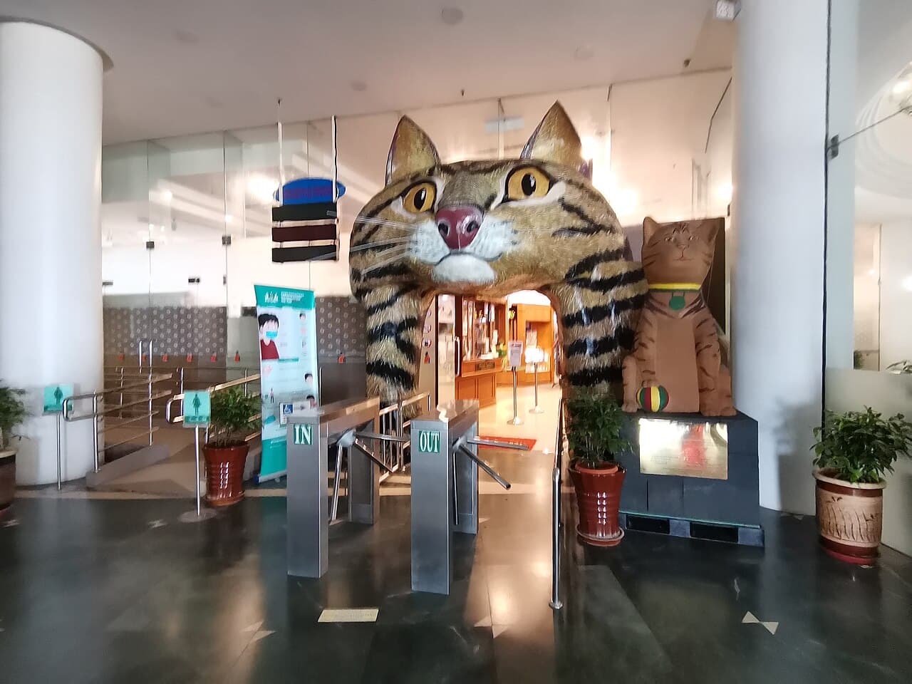 The cat-faced entrance of the Kuching Cat Museum