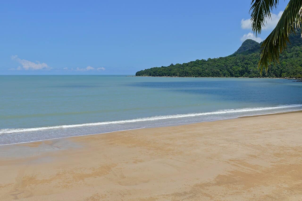 Beach and jungle meeting at Damai, Santubong Peninsula