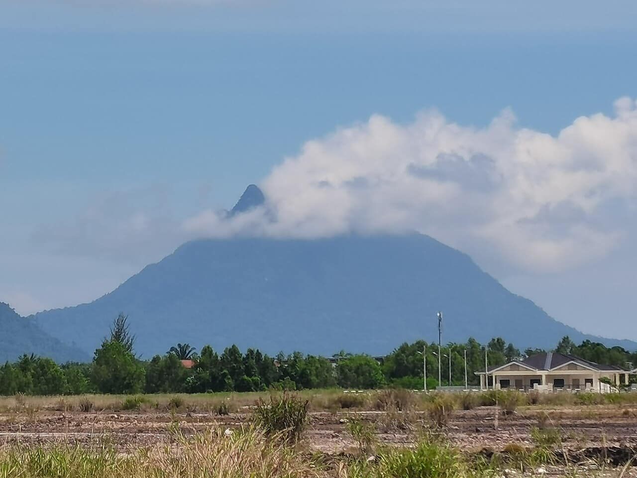 Mount Santubong from the Loba Kara river